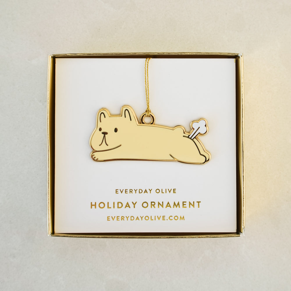 Farting Frenchie Ornament