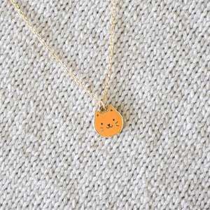 Orange Kitty Necklace