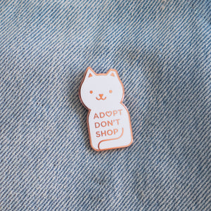 Adopt Don't Shop Enamel Cat Pin