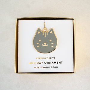 Grey Cat Ornament
