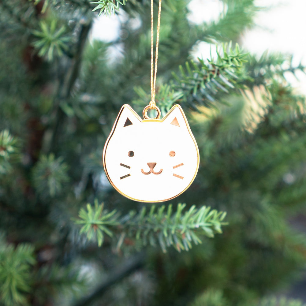 White Kitty Ornament