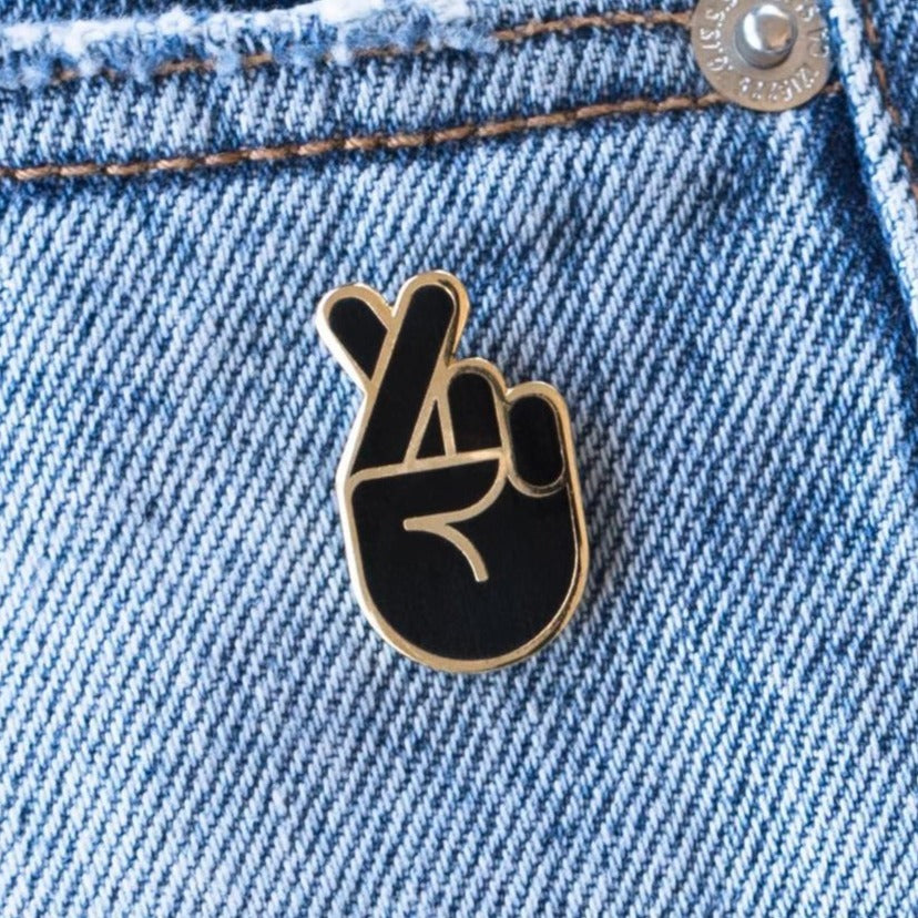 Fingers Crossed Pin